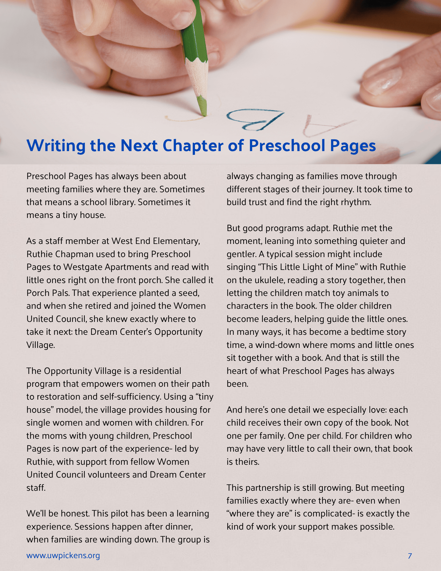 Preschool Pages report p7