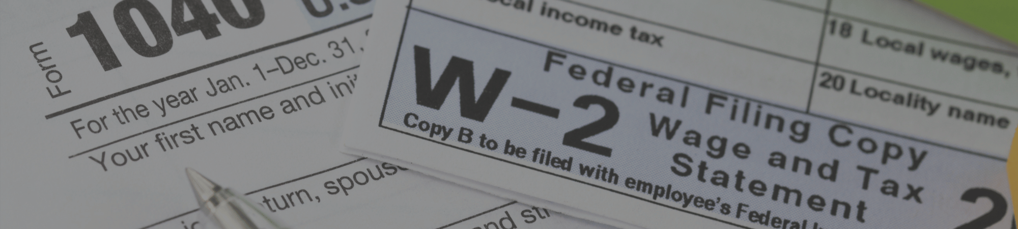 1040 and w-2 papers 